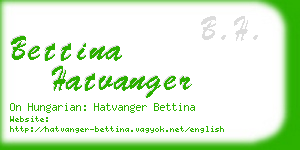 bettina hatvanger business card